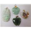 Image 1 : Qty 4 Stone Pendants w/ Metal Bails, Misc Designs & Sizes