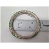 Image 8 : Metal & Green Stone Cuff Bracelet w/ Safety Chain 2.75"dia