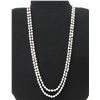 Image 1 : Long Pearl Bead Strand Necklace 60"L
