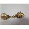 Image 8 : Pair 18k Gold Earrings (missing one pearl) w/ Diamond, Sapphire Accents, 13.18g