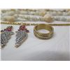 Image 8 : Misc Costume Jewelry: Rings, Necklaces, Earrings, Shell Lei, etc (some gold-plated)