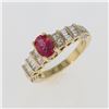 Image 2 : 1.00ct Natural Burma Ruby 14K Yellow Gold Ring