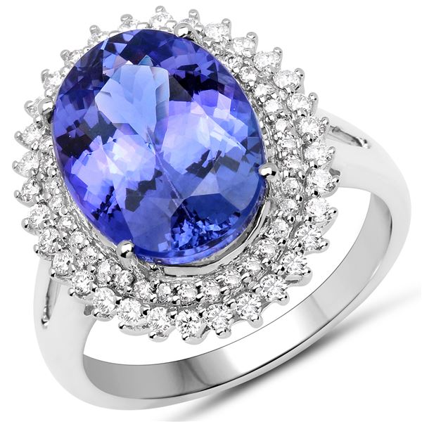 6.16ct Tanzanite 14K White Gold Ring