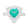 Image 1 : 2.28ct Trillion Emerald & Diamond Ring