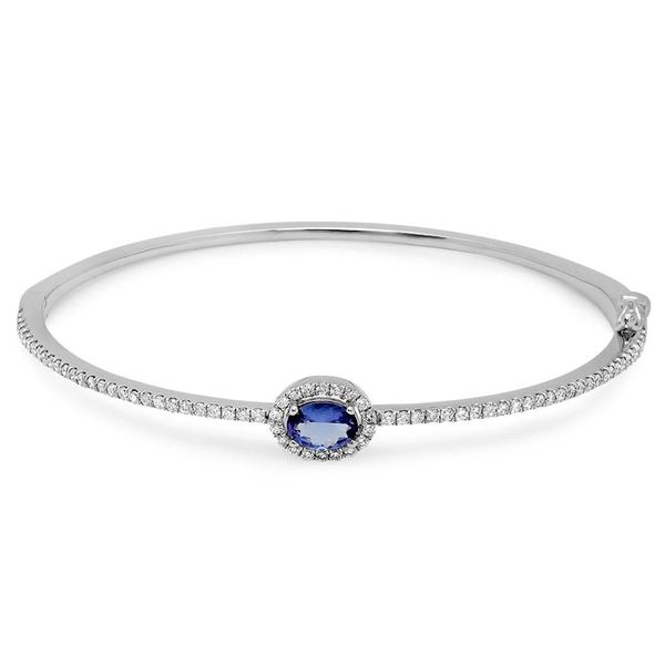 0.59ct Tanzanite 14 K White Gold Bangles
