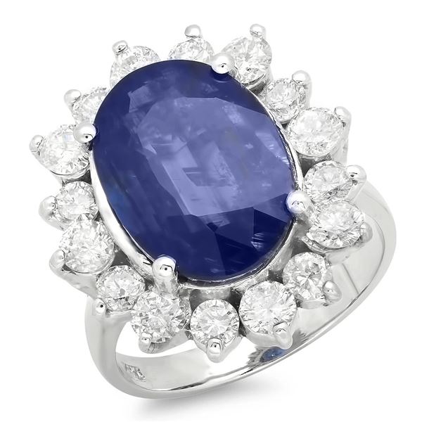 6.69ct Kyanite 14 K White  Gold Ring