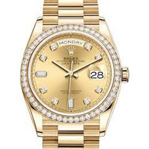 Rolex Day Date YG 40MM with Diamond Bezel Model # 228348RBR