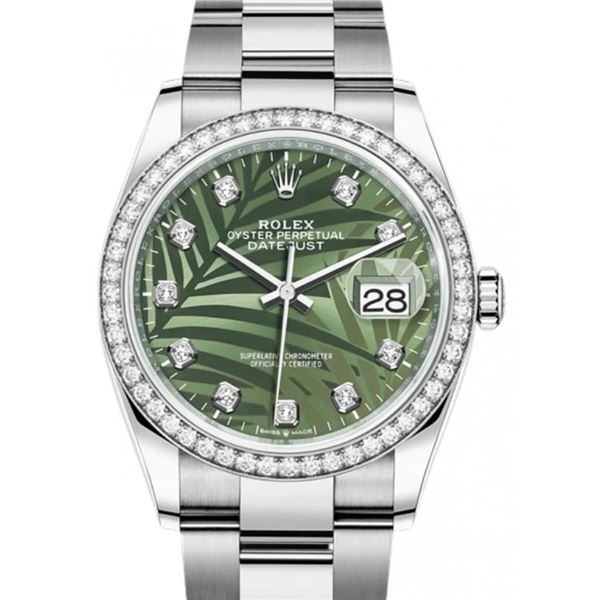 Rolex 36MM Datejust SS With Diamond Bezel Model # 126284RBR
