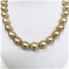 Image 3 : 12-15mm South Sea Oval Pearl Necklace with Gold Clasp