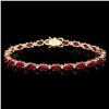 Image 1 : 14k Yellow Gold 12ct Ruby 0.55ct Diamond Bracelet