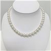 Image 2 : 7-9mm South Sea White Round Pearl Necklace with Gold Clasp