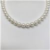 Image 3 : 7-9mm South Sea White Round Pearl Necklace with Gold Clasp
