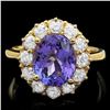 Image 1 : 14k Gold 4.00ct Tanzanite 1.00ct Diamond Ring