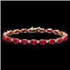 Image 1 : 14k Gold 19.00ct Ruby 0.80ct Diamond Bracelet