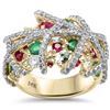 Image 1 : 4.21ct 14K Yellow Gold Diamond Multi Color Ring Size 6.5