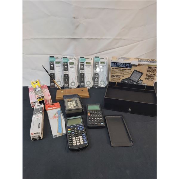 Manscaper Valet Drawer, 4 Electronic Bookmarks, 3 Calculators, & More