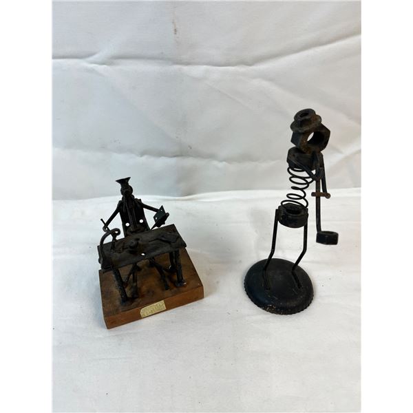 2 Scrap Metal Figurines