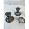 Image 2 : Silver Plated Candle Sticks, Ashtray (925), Salt & Pepper Shakers