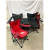 Image 1 : Assorted Folding Camping Chairs. 2 Doubles (1 Couchlike) & 1 Single