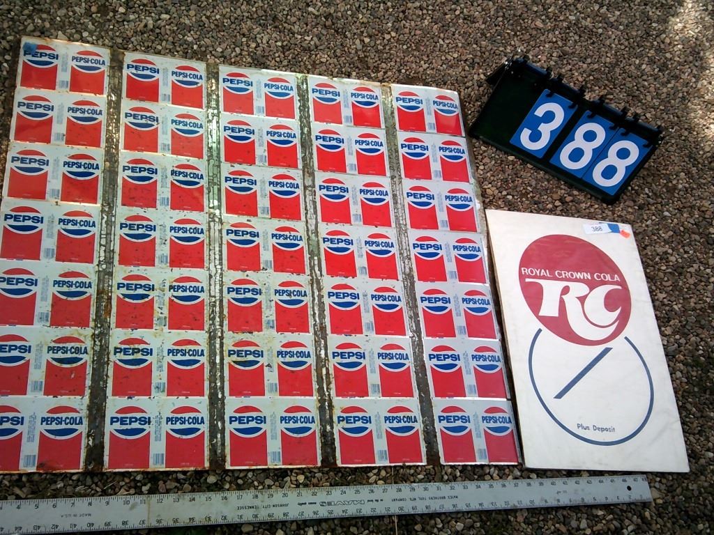Pepsi cola display, RC cola poster