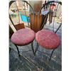 Image 2 : Metal chairs with red floral pattern seats