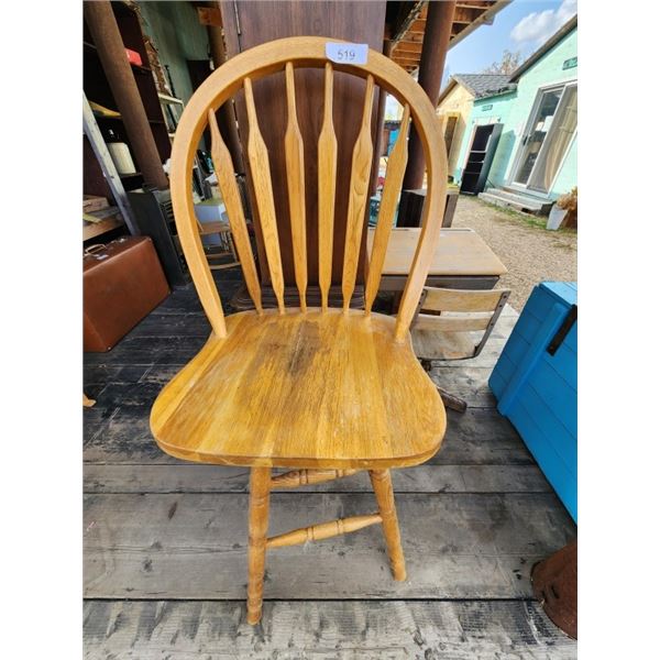 Wood swivel bar stool