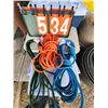 Image 1 : Extension cords: Blue 15', Green 15', orange