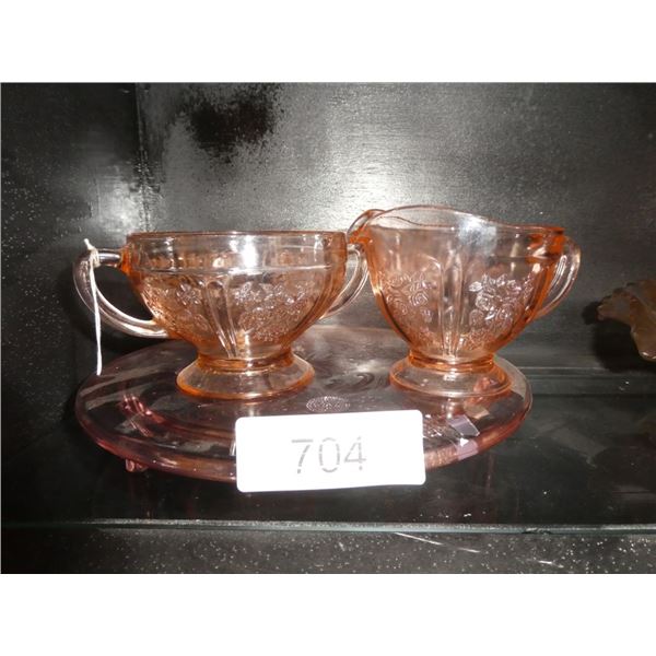 Depression Glass, Cream and Sugar and