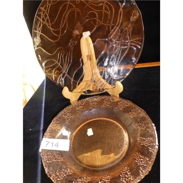 2-Depression  glass plates