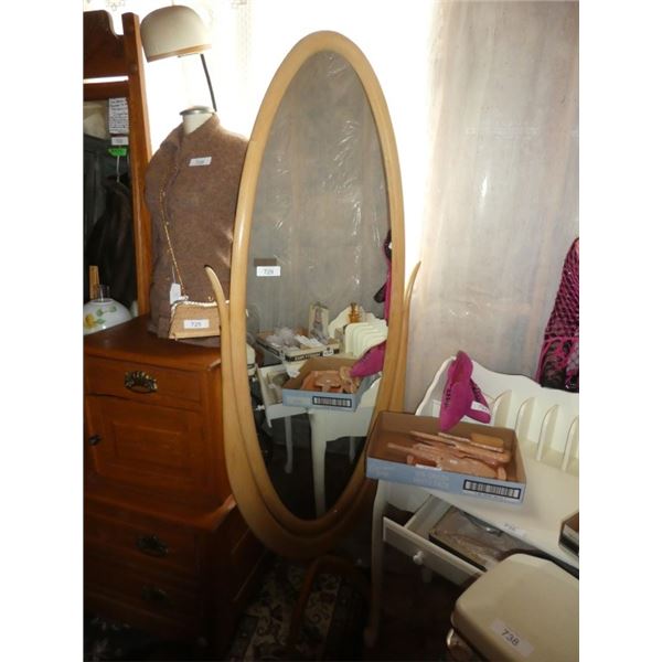 Oval shaped tilting Freestanding  mirror