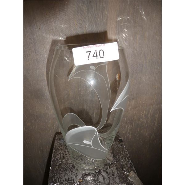 Large Art Glass vase H.12''