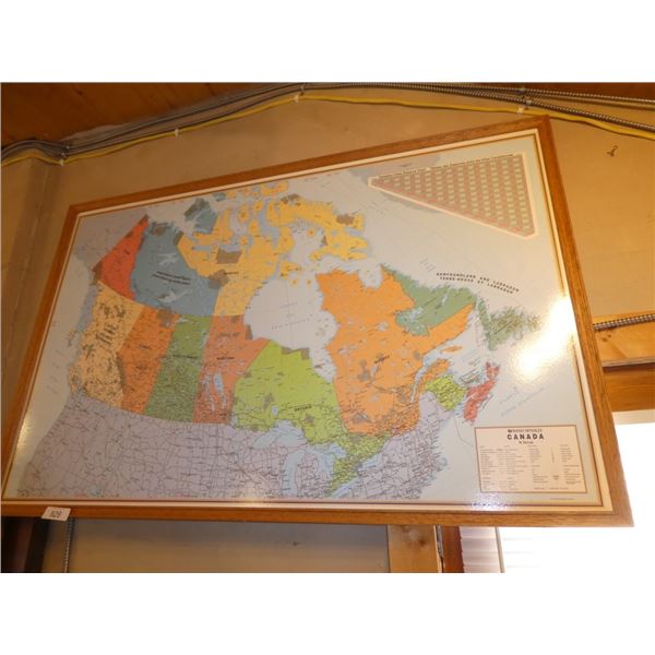 Framed map of canada