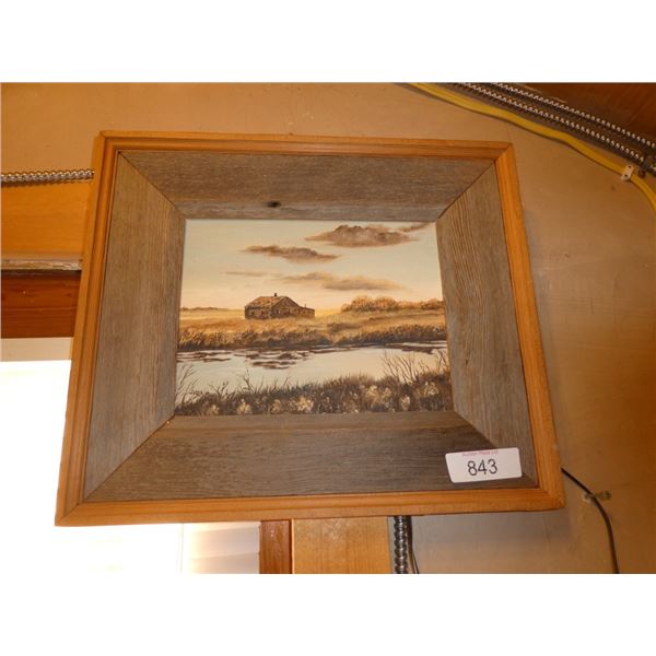 Framed, Signed Original Painting of Farm House