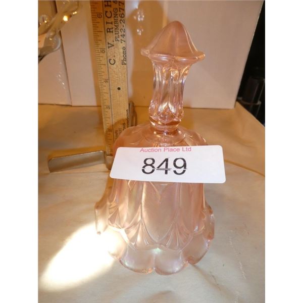 Iridescent Pink  glass bell