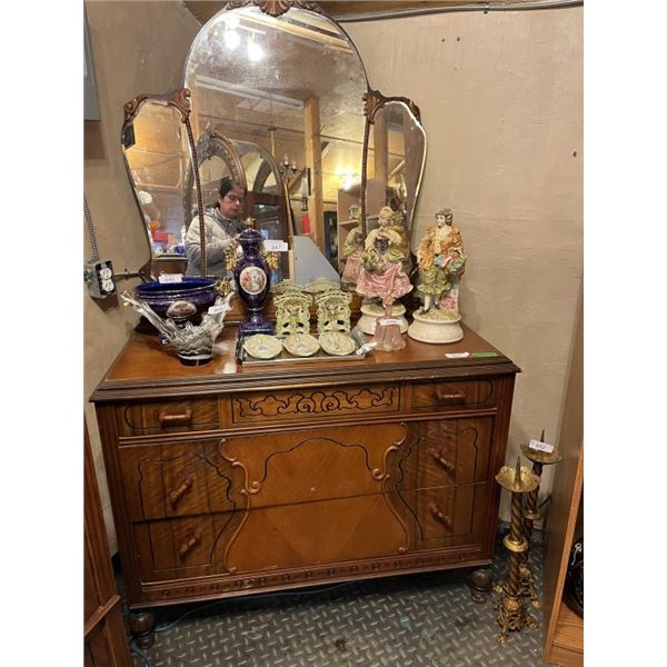 Antique Ornate  dresser with mirror