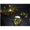 Image 2 : 1 Large and 2 small Green Glass Bowls