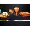 Image 2 : Carnival Glass tray, cream and sugar servers,