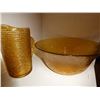 Image 2 : 2-Amber  glass bowls and pitcher