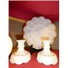 Image 2 : 2-White Glass serving tray, 2-candle holders  and