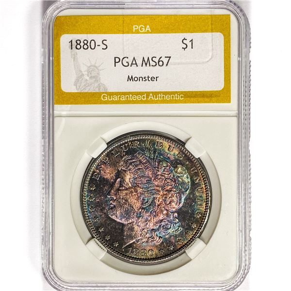 1880-S Morgan Silver Dollar PGA MS67 Monster
