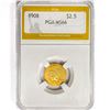 Image 1 : 1908 $2.50 Gold Quarter Eagle PGA MS66