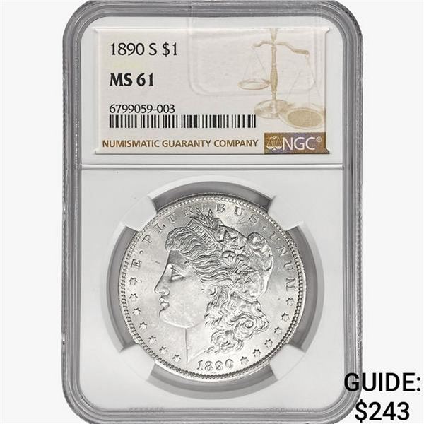 1890-S Morgan Silver Dollar NGC MS61