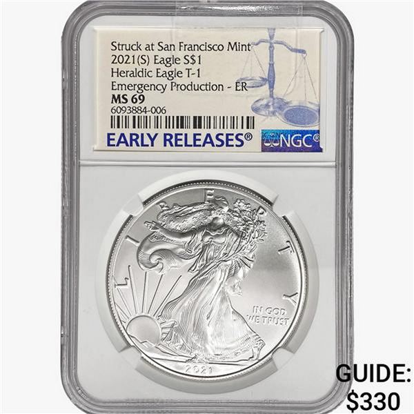 2021-S A.S.E. NGC MS69 Heraldic T-1