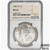 Image 1 : 1882-CC Morgan Silver Dollar NGC MS62