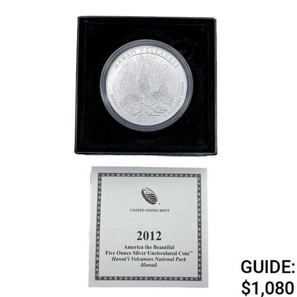 2012 Hawai'i Volcanoes 5oz Silver Round [1 Coin]