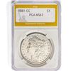 Image 1 : 1881-CC Morgan Silver Dollar PGA MS63