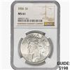 Image 1 : 1926 Silver Peace Dollar NGC MS61