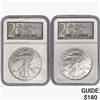 Image 1 : 1997 & 2005 Silver Eagle NGC MS68