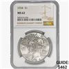 Image 1 : 1934 Silver Peace Dollar NGC MS62