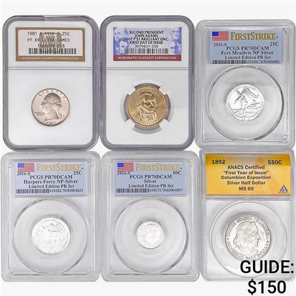 [6] 1892-2016 US Varied Coinage PR/MS/BU